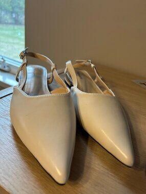 C.Paravano Sling Back Pointed Toe Low Heels